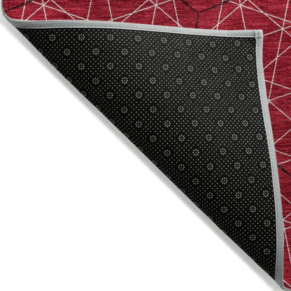 LOOMLAN Rugs Alina Red Washable Indoor-Outdoor Rug