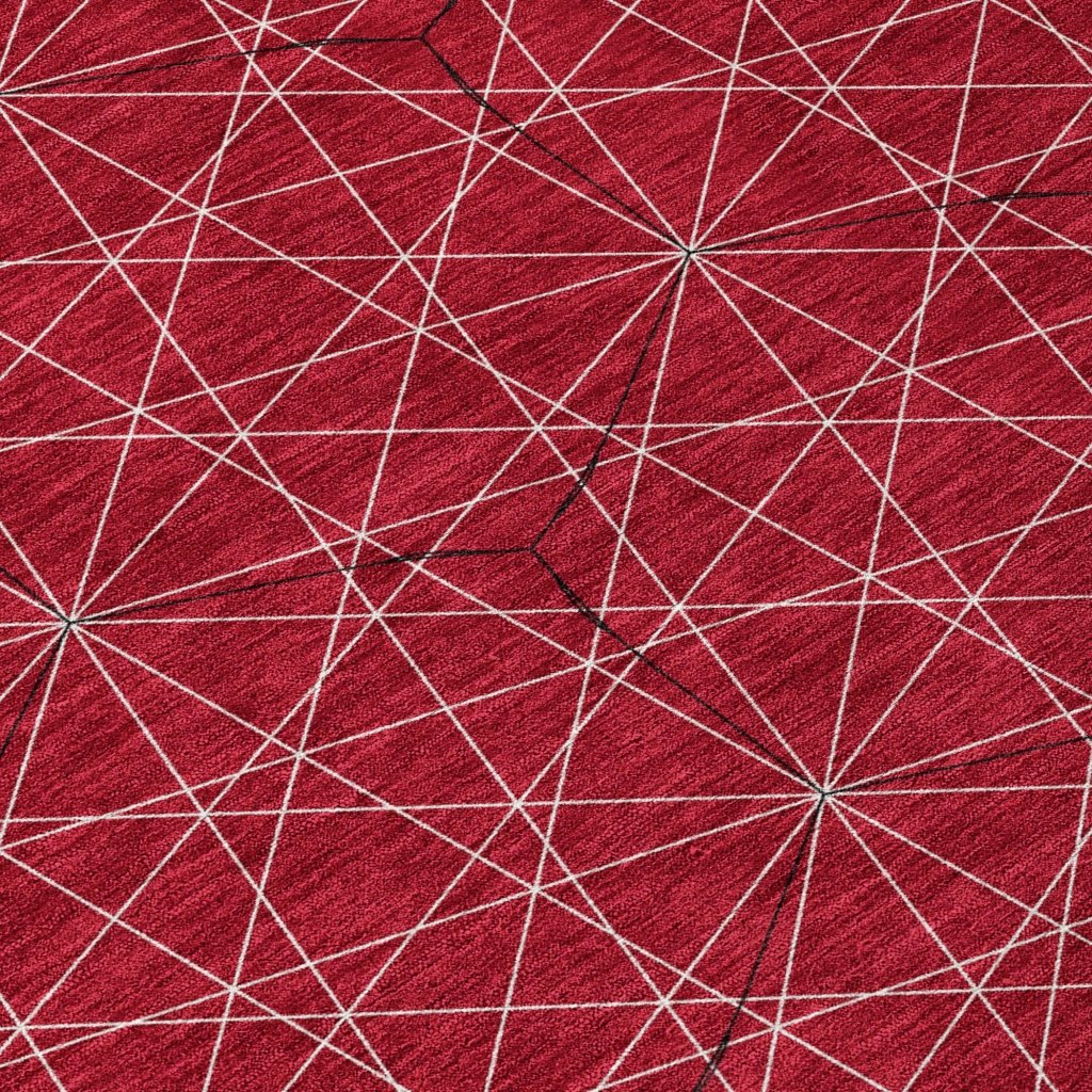 LOOMLAN Rugs Alina Red Washable Indoor-Outdoor Rug