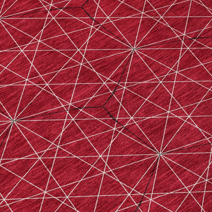 LOOMLAN Rugs Alina Red Washable Indoor-Outdoor Rug