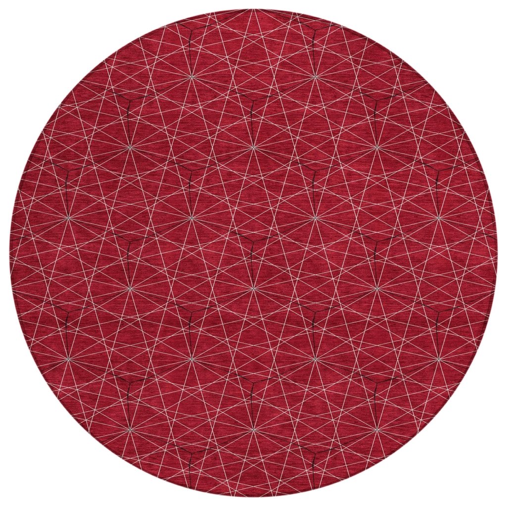 LOOMLAN Rugs Alina Red Washable Indoor-Outdoor Rug
