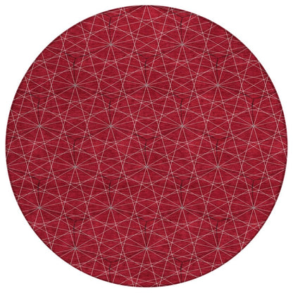 LOOMLAN Rugs Alina Red Washable Indoor-Outdoor Rug