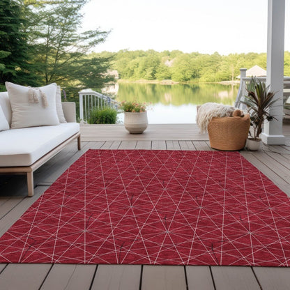 LOOMLAN Rugs Alina Red Washable Indoor-Outdoor Rug