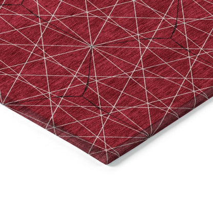 LOOMLAN Rugs Alina Red Washable Indoor-Outdoor Rug