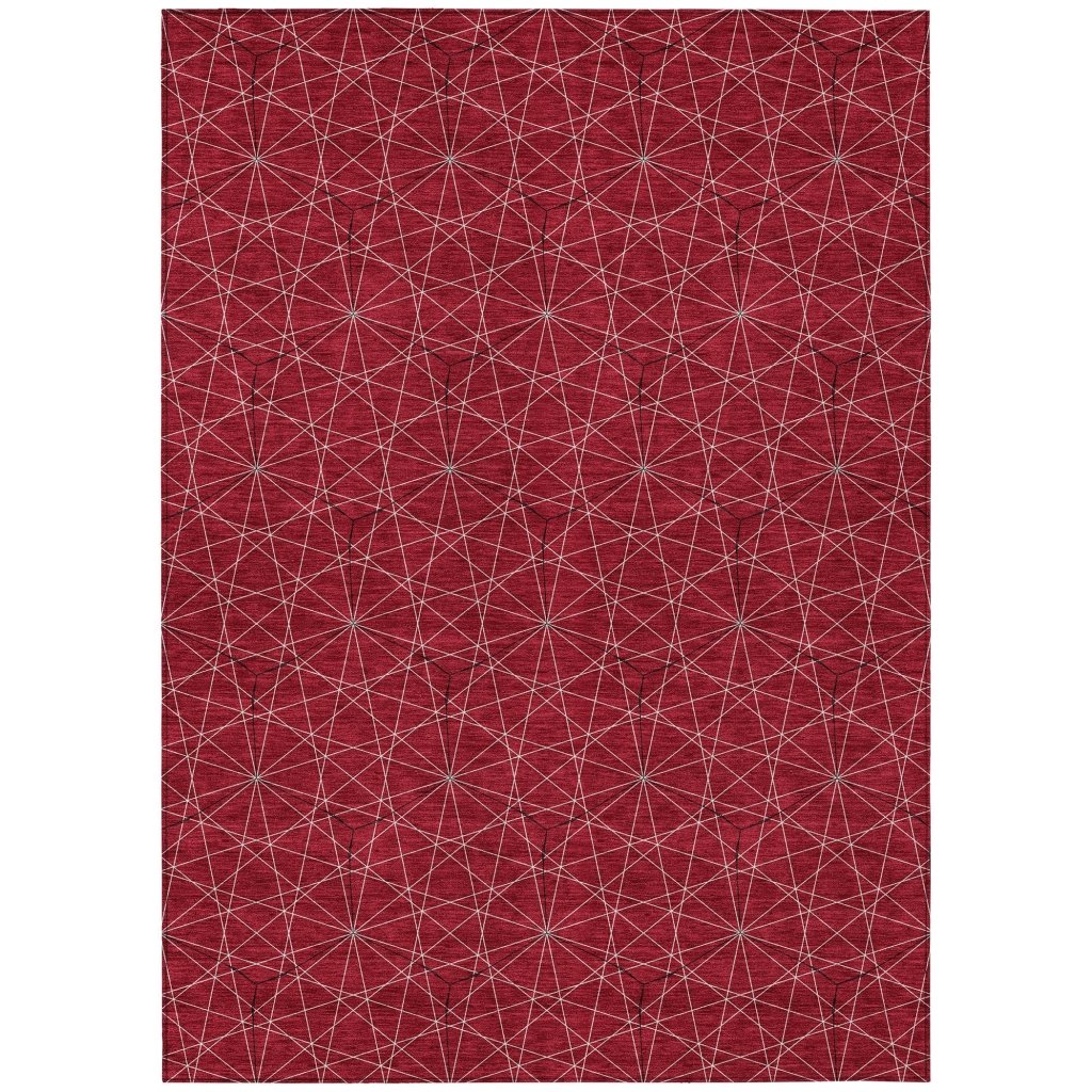LOOMLAN Rugs Alina Red Washable Indoor-Outdoor Rug