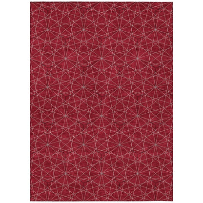 LOOMLAN Rugs Alina Red Washable Indoor-Outdoor Rug