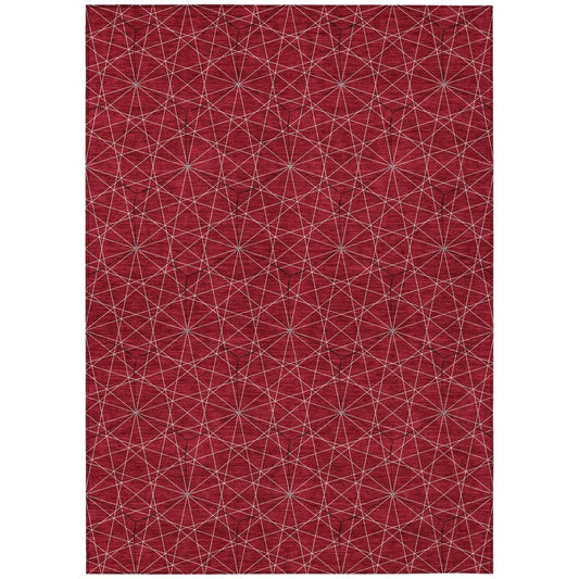 LOOMLAN Rugs Alina Red Washable Indoor-Outdoor Rug