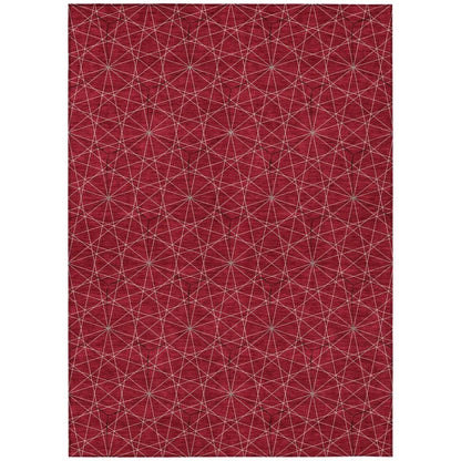 LOOMLAN Rugs Alina Red Washable Indoor-Outdoor Rug