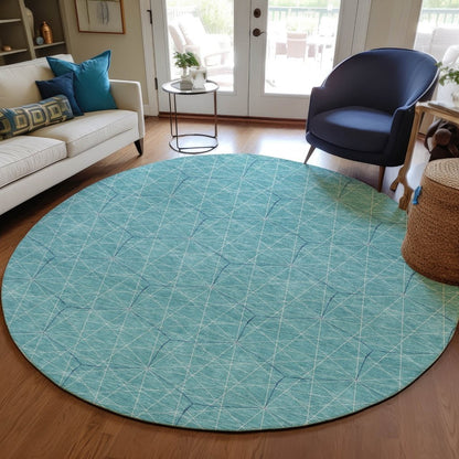 LOOMLAN Rugs Alina Teal Washable Indoor-Outdoor Rug
