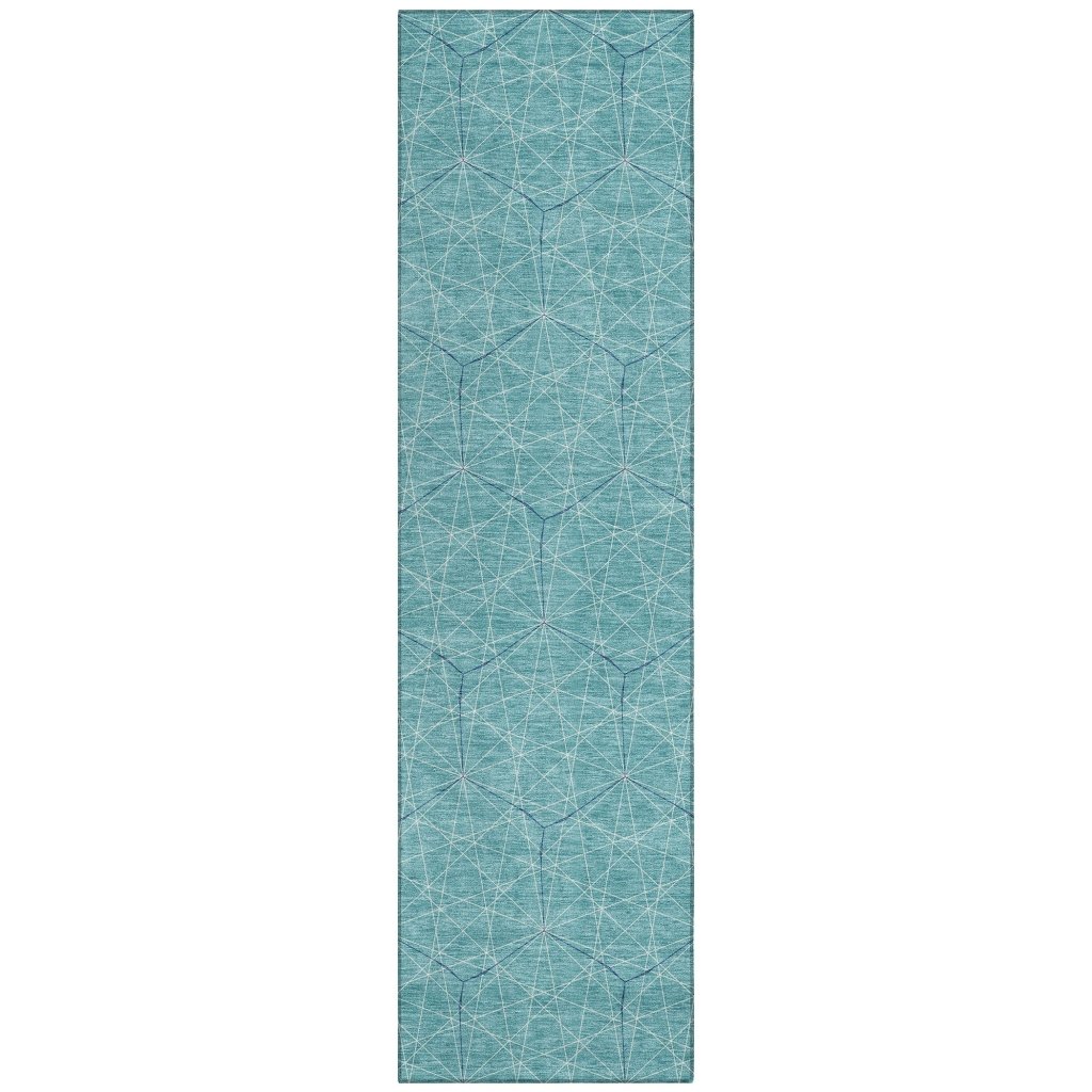 LOOMLAN Rugs Alina Teal Washable Indoor-Outdoor Rug