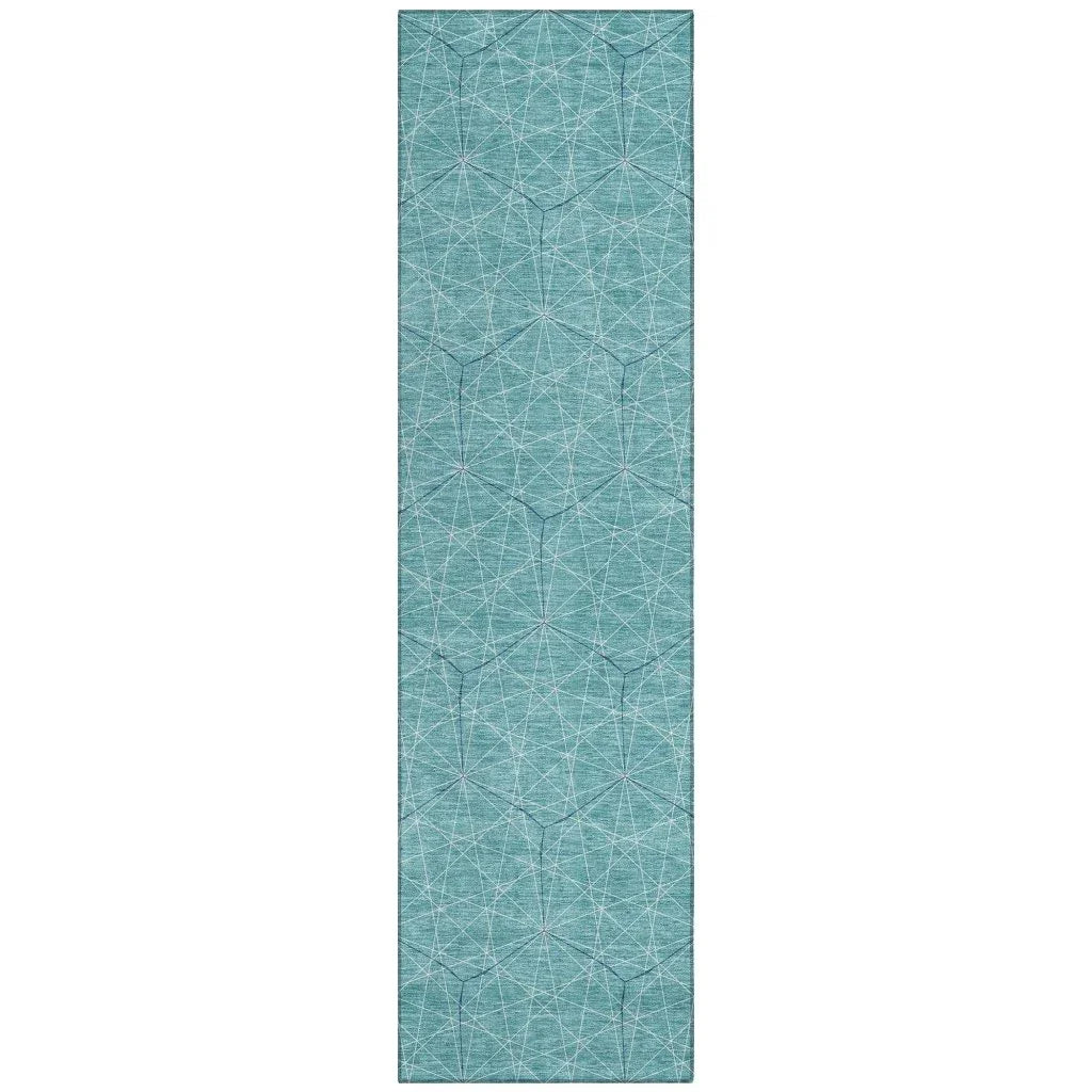 LOOMLAN Rugs Alina Teal Washable Indoor-Outdoor Rug