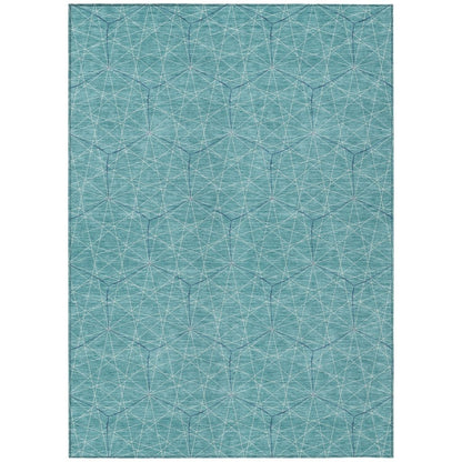 LOOMLAN Rugs Alina Teal Washable Indoor-Outdoor Rug