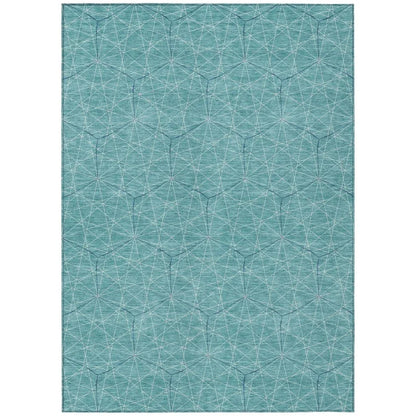 LOOMLAN Rugs Alina Teal Washable Indoor-Outdoor Rug