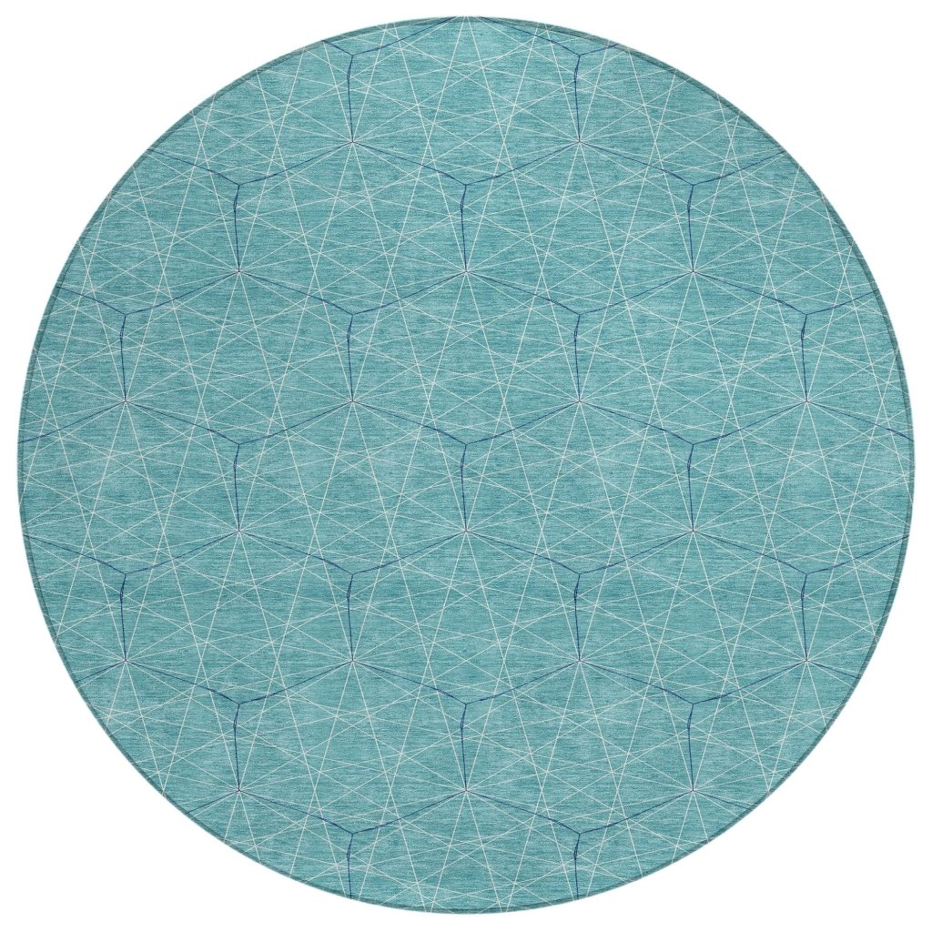 LOOMLAN Rugs Alina Teal Washable Indoor-Outdoor Rug