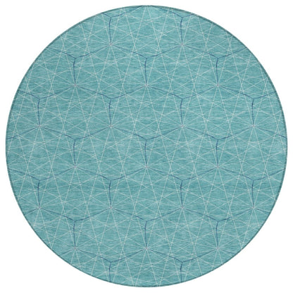 LOOMLAN Rugs Alina Teal Washable Indoor-Outdoor Rug