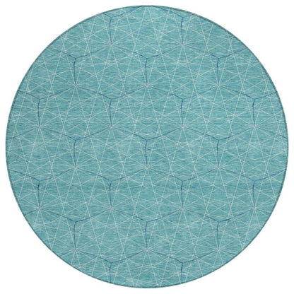 LOOMLAN Rugs Alina Teal Washable Indoor-Outdoor Rug