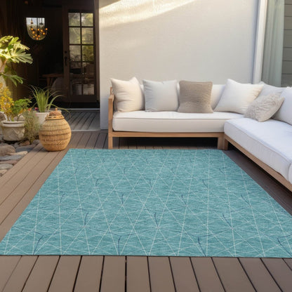 LOOMLAN Rugs Alina Teal Washable Indoor-Outdoor Rug
