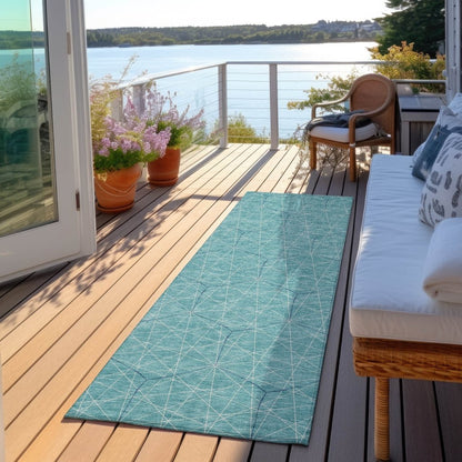 LOOMLAN Rugs Alina Teal Washable Indoor-Outdoor Rug