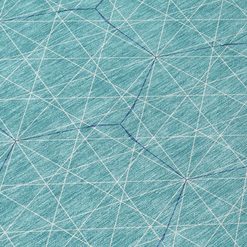 LOOMLAN Rugs Alina Teal Washable Indoor-Outdoor Rug