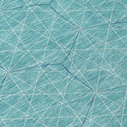 LOOMLAN Rugs Alina Teal Washable Indoor-Outdoor Rug