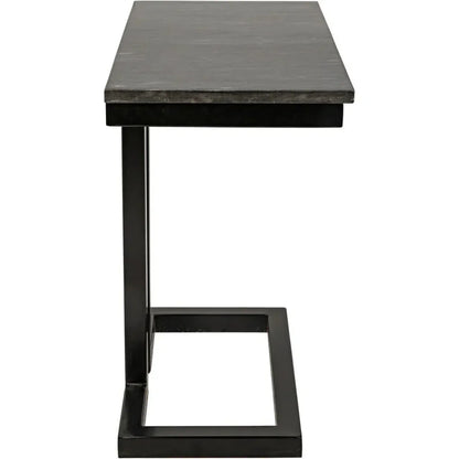 Noir Alonzo Rectangle Marble Top Side Table