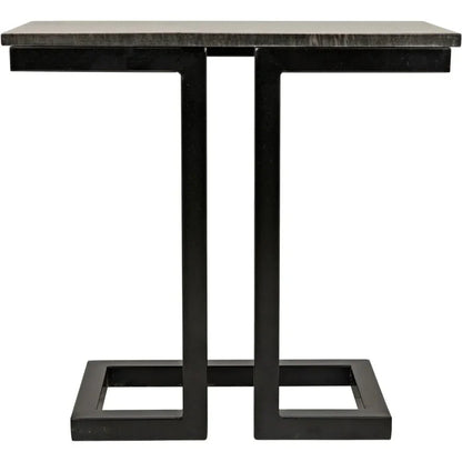Noir Alonzo Rectangle Marble Top Side Table