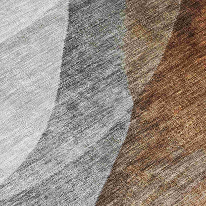 LOOMLAN Rugs Alora Brown Washable Indoor-Outdoor Rug