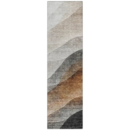 LOOMLAN Rugs Alora Brown Washable Indoor-Outdoor Rug