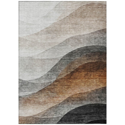 LOOMLAN Rugs Alora Brown Washable Indoor-Outdoor Rug