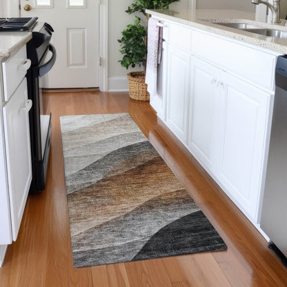 LOOMLAN Rugs Alora Brown Washable Indoor-Outdoor Rug