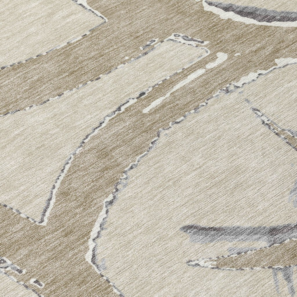 LOOMLAN Rugs Aloura Beige Washable Indoor-Outdoor Rug