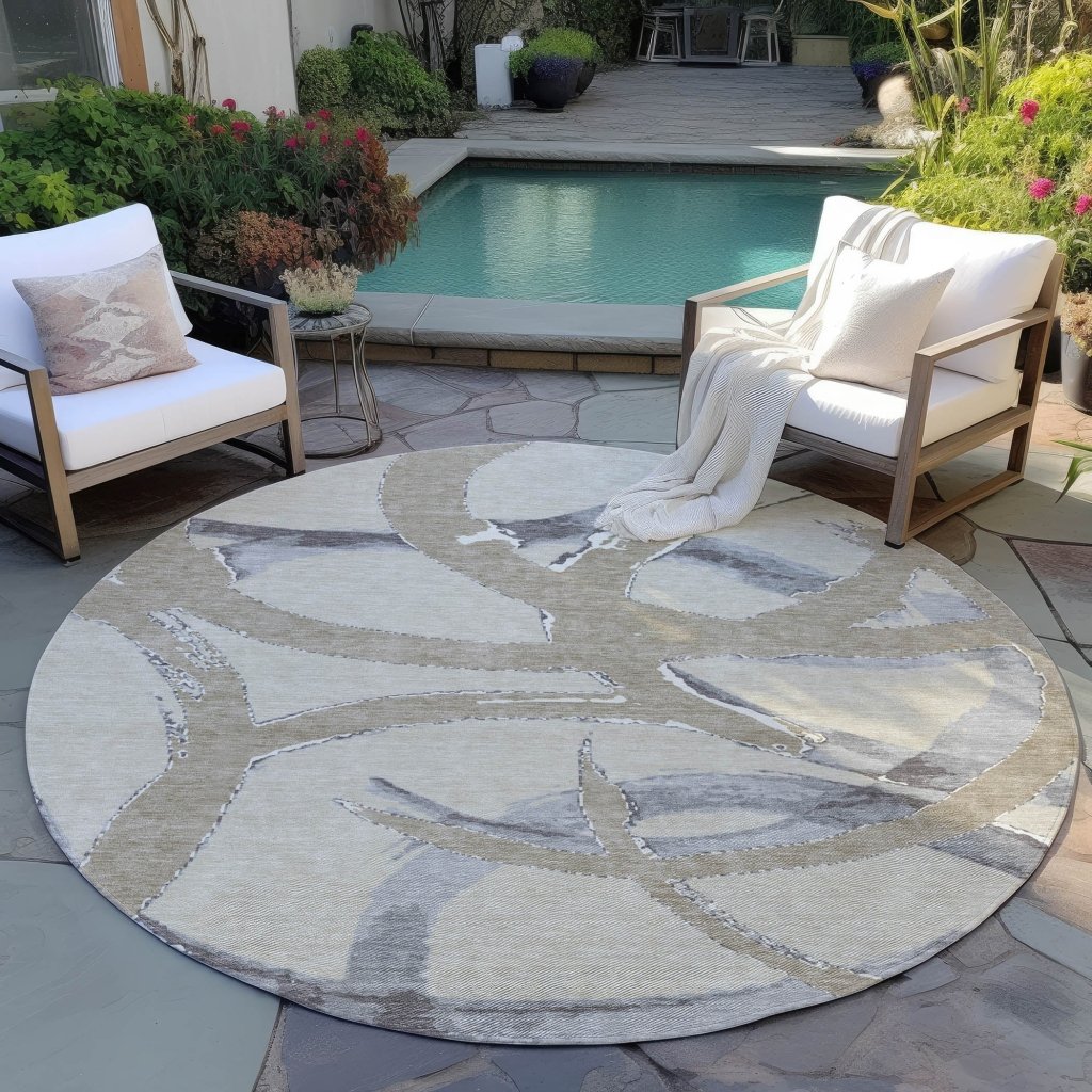 LOOMLAN Rugs Aloura Beige Washable Indoor-Outdoor Rug