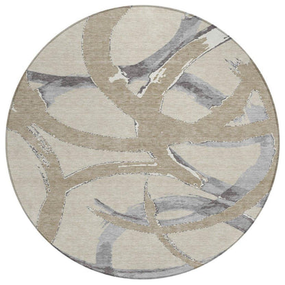 LOOMLAN Rugs Aloura Beige Washable Indoor-Outdoor Rug