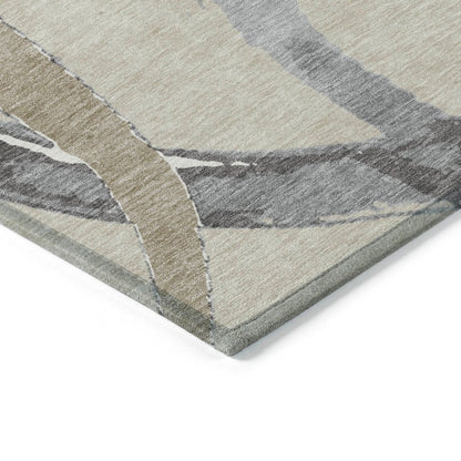 LOOMLAN Rugs Aloura Beige Washable Indoor-Outdoor Rug