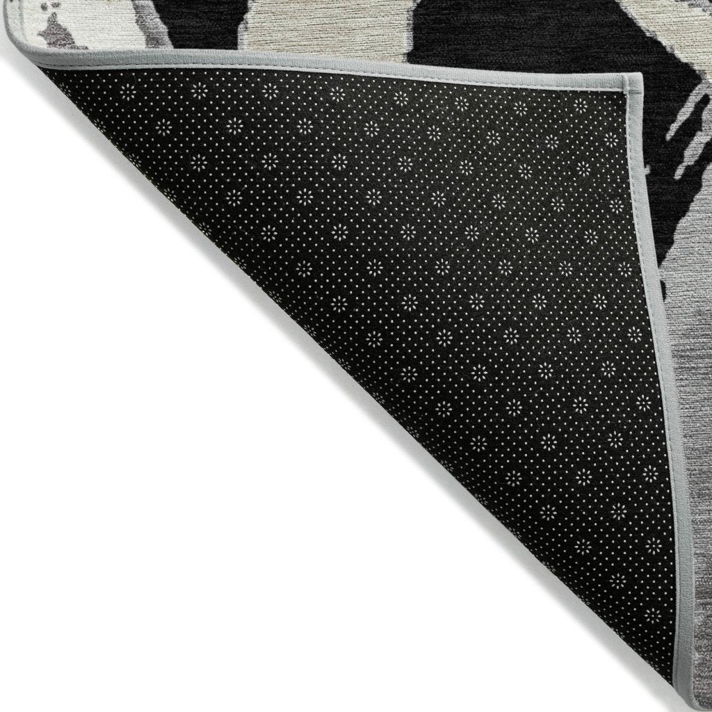 LOOMLAN Rugs Aloura Black Washable Indoor-Outdoor Rug