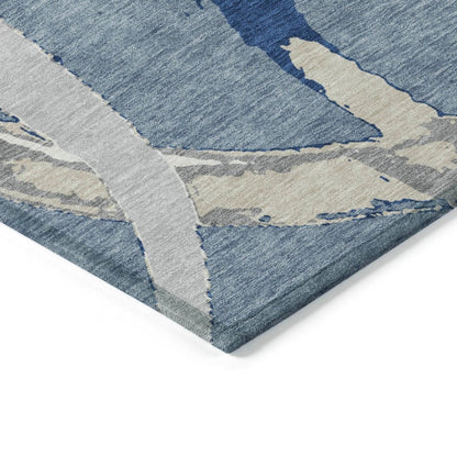LOOMLAN Rugs Aloura Denim Washable Indoor-Outdoor Rug