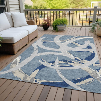 LOOMLAN Rugs Aloura Denim Washable Indoor-Outdoor Rug