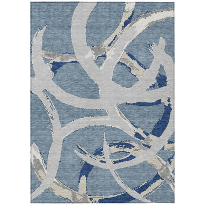 LOOMLAN Rugs Aloura Denim Washable Indoor-Outdoor Rug