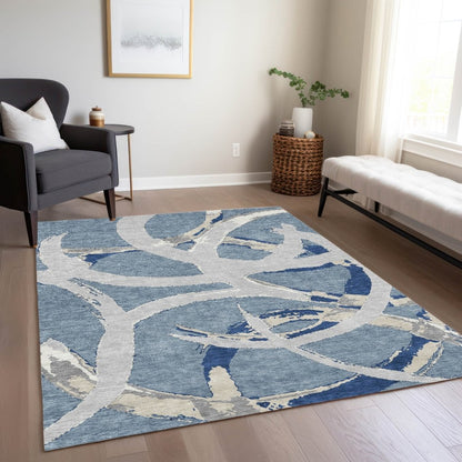 LOOMLAN Rugs Aloura Denim Washable Indoor-Outdoor Rug