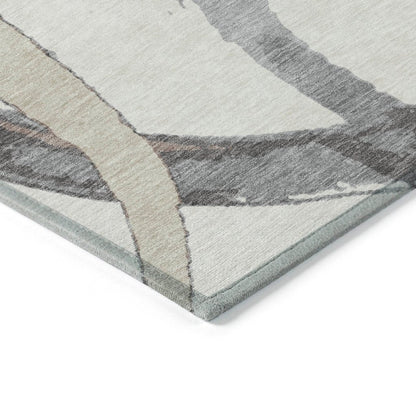 LOOMLAN Rugs Aloura Ivory Washable Indoor-Outdoor Rug