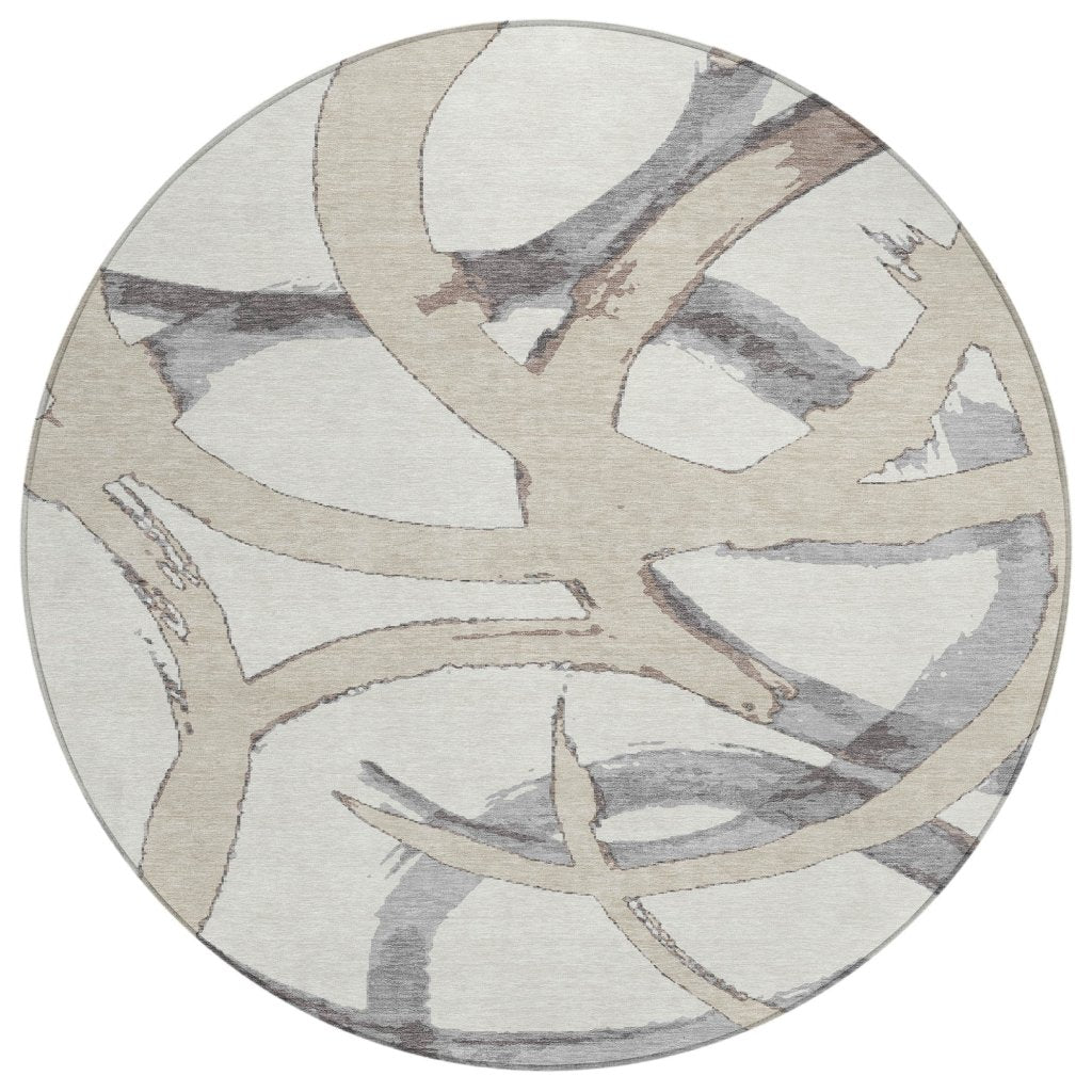 LOOMLAN Rugs Aloura Ivory Washable Indoor-Outdoor Rug