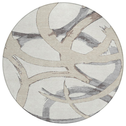 LOOMLAN Rugs Aloura Ivory Washable Indoor-Outdoor Rug
