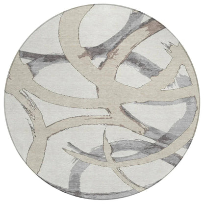 LOOMLAN Rugs Aloura Ivory Washable Indoor-Outdoor Rug