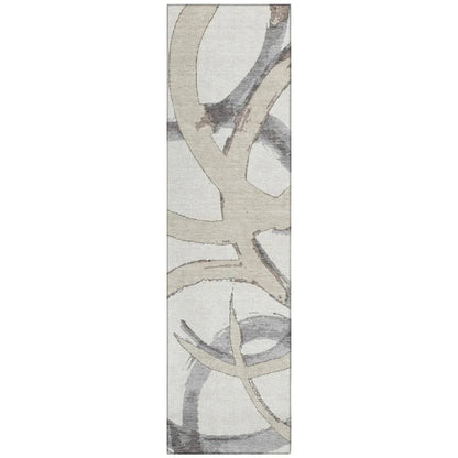 LOOMLAN Rugs Aloura Ivory Washable Indoor-Outdoor Rug