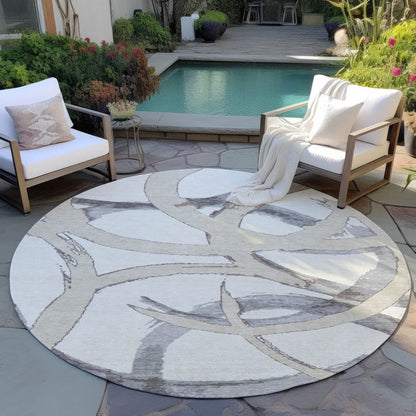 LOOMLAN Rugs Aloura Ivory Washable Indoor-Outdoor Rug