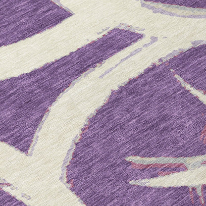 LOOMLAN Rugs Aloura Purple Washable Indoor-Outdoor Rug