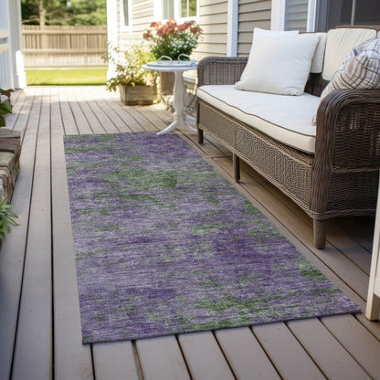 LOOMLAN Rugs Althea Purple Washable Indoor-Outdoor Rug