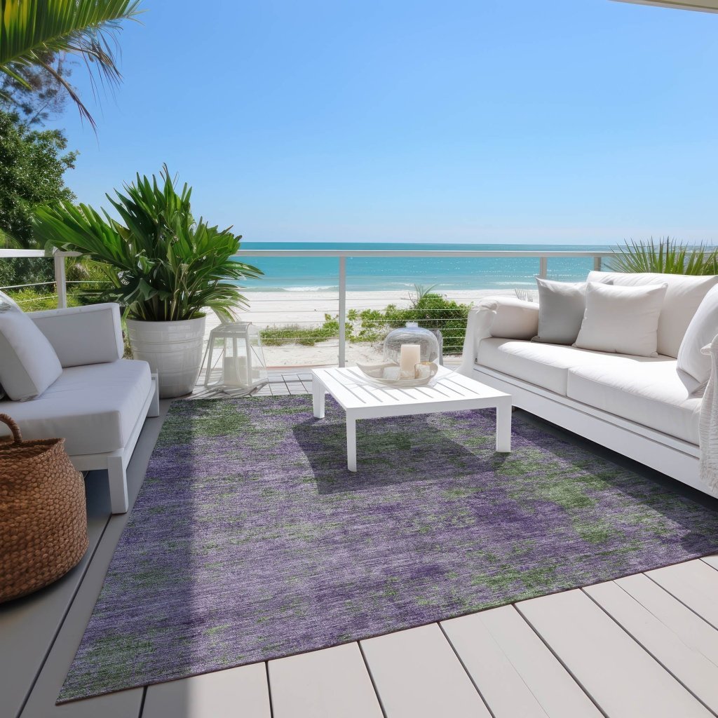 LOOMLAN Rugs Althea Purple Washable Indoor-Outdoor Rug