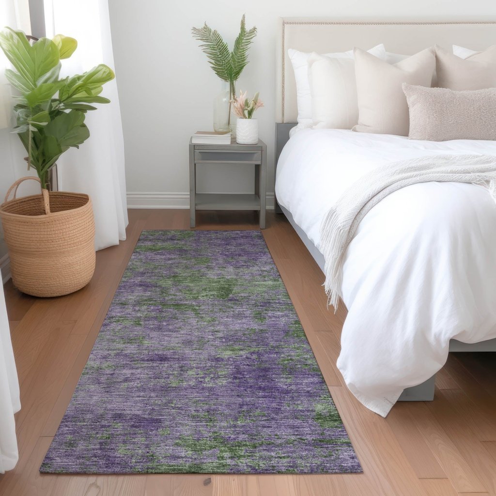 LOOMLAN Rugs Althea Purple Washable Indoor-Outdoor Rug