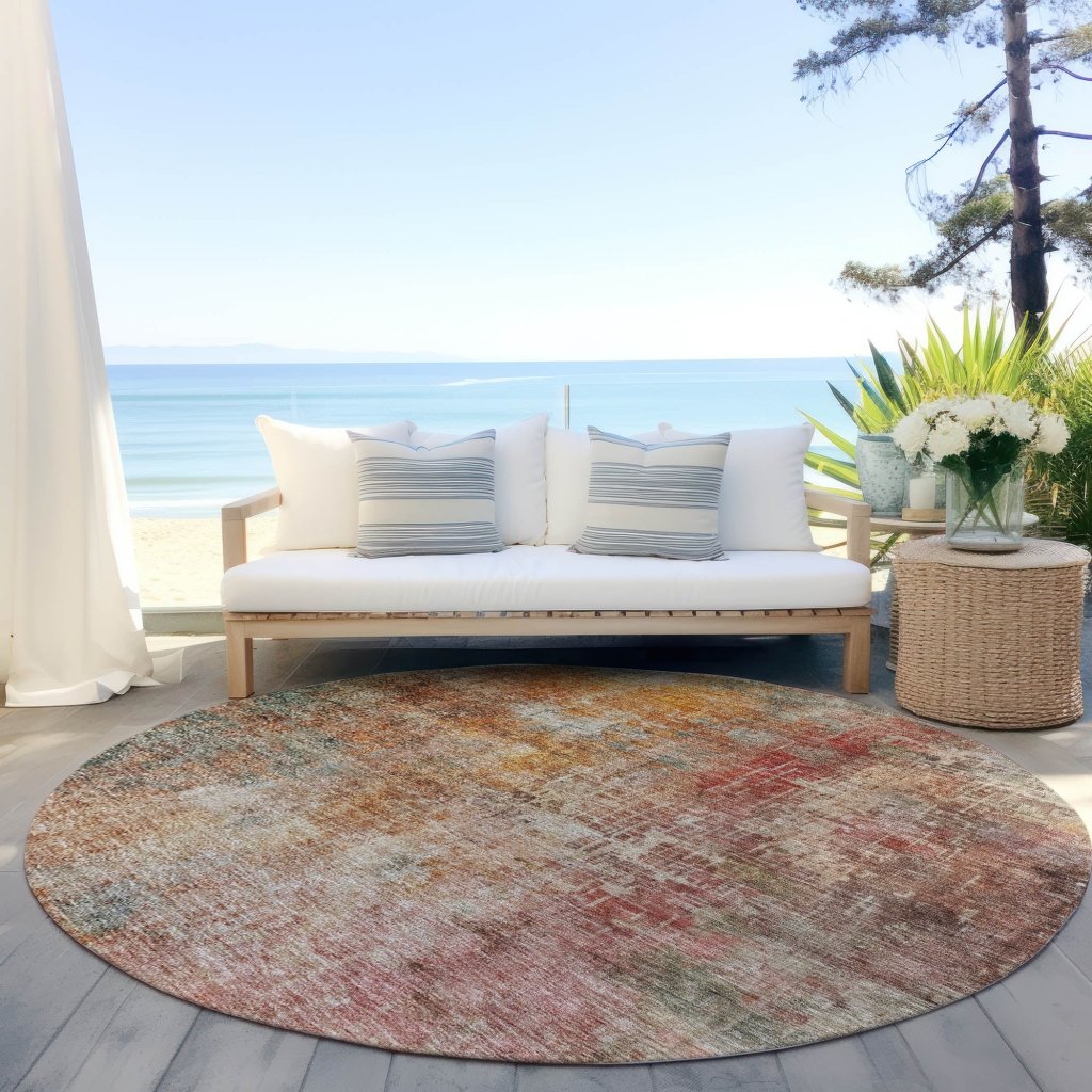 LOOMLAN Rugs Amalina Brown Washable Indoor-Outdoor Rug