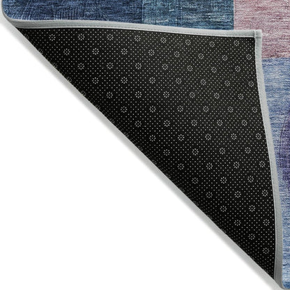 LOOMLAN Rugs Amara Blue Washable Indoor-Outdoor Rug